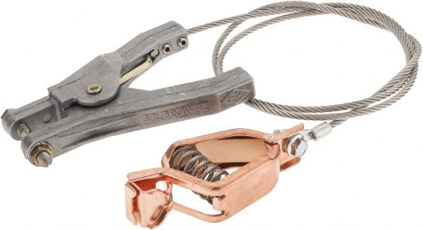 Hubbell Workplace - 19 AWG, 3 Ft., Alligator Clip, Hand Clamp, Grounding Cable with Clamps - Noninsulated, Federal Specification A-A-59466-010 - Exact Tooling