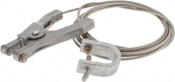 Hubbell Workplace - 19 AWG, 10 Ft., Alligator Clip, Hand Clamp, Grounding Cable with Clamps - Noninsulated, Federal Specification A-A-59466-010 - Exact Tooling