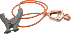 Hubbell Workplace - 19 AWG, 3 Ft., Alligator Clip, Hand Clamp, Grounding Cable with Clamps - Orange, Federal Specification A-A-59466-010 - Exact Tooling