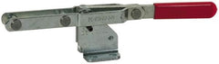 De-Sta-Co - 450 Lb Capacity, Horizontal, U-Bar, Flanged Base, Stainless Steel Pull Action Latch Clamp - 4" Drawing Movement, 8.33" OAL, Straight Handle - Exact Tooling