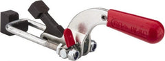 De-Sta-Co - 4,000 Lb Capacity, Horizontal, U Hook, Weldable Base, Carbon Steel Pull Action Latch Clamp - 3-1/2" Drawing Movement, 10.19" OAL, Threaded U Hook, Straight Handle - Exact Tooling