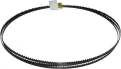 Starrett - 6 TPI, 7' 9-1/2" Long x 1/4" Wide x 0.025" Thick, Welded Band Saw Blade - Carbon Steel, Toothed Edge, Raker Tooth Set, Flexible Back, Contour Cutting - Exact Tooling