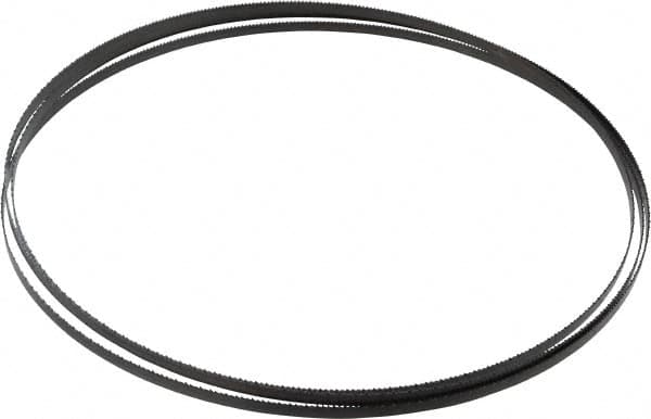 Starrett - 14 TPI, 7' 9-1/2" Long x 1/4" Wide x 0.025" Thick, Welded Band Saw Blade - Carbon Steel, Toothed Edge, Raker Tooth Set, Flexible Back, Contour Cutting - Exact Tooling