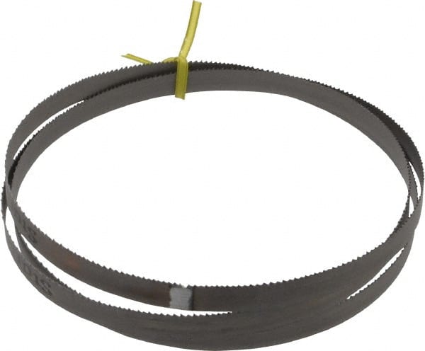 Starrett - 10 to 14 TPI, 5' 4-1/2" Long x 1/2" Wide x 0.025" Thick, Welded Band Saw Blade - Bi-Metal, Toothed Edge, Raker Tooth Set, Contour Cutting - Exact Tooling