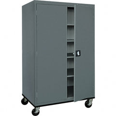 Sandusky Lee - 5 Shelf Mobile Storage Cabinet - Steel, 46" Wide x 24" Deep x 72" High, Charcoal Gray - Exact Tooling