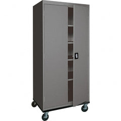 Sandusky Lee - 5 Shelf Mobile Storage Cabinet - Steel, 36" Wide x 24" Deep x 72" High, Charcoal Gray - Exact Tooling