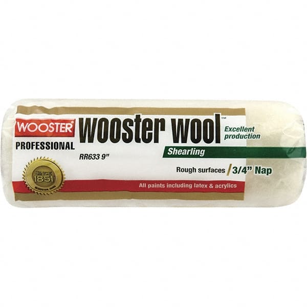 Wooster Brush - 3/4" Nap, 9" Wide Paint Roller - Rough Texture, Lambswool - Exact Tooling
