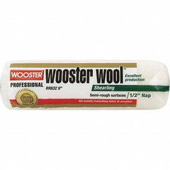 Wooster Brush - 1/2" Nap, 9" Wide Paint Roller - Semi-Rough Texture, Lambswool - Exact Tooling