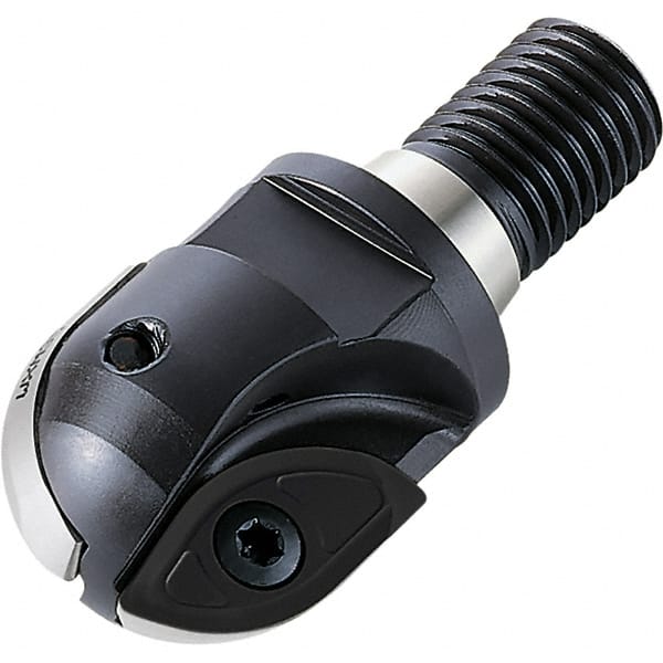 Walter - 25mm Cut Diam, 20mm Max Depth of Cut, 22mm Shank Diam, 58mm OAL, Indexable Ball Nose End Mill - 29,500 Max RPM - Exact Tooling