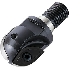 Walter - 25.4mm Cut Diam, 20mm Max Depth of Cut, 22mm Shank Diam, 58mm OAL, Indexable Ball Nose End Mill - 29,500 Max RPM - Exact Tooling