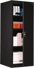 Sandusky Lee - 4 Shelf Locking Storage Cabinet - Steel, 24" Wide x 24" Deep x 60" High, Black - Exact Tooling