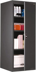 Sandusky Lee - 4 Shelf Locking Storage Cabinet - Steel, 24" Wide x 24" Deep x 60" High, Charcoal Gray - Exact Tooling