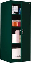 Sandusky Lee - 4 Shelf Locking Storage Cabinet - Steel, 24" Wide x 24" Deep x 60" High, Forest Green - Exact Tooling