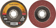3M - 80 Grit, 4-1/2" Disc Diam, 7/8" Center Hole, Type 29 Ceramic Flap Disc - 13,300 Max RPM, Cloth Backing, Arbor Attaching System, Coated - Exact Tooling