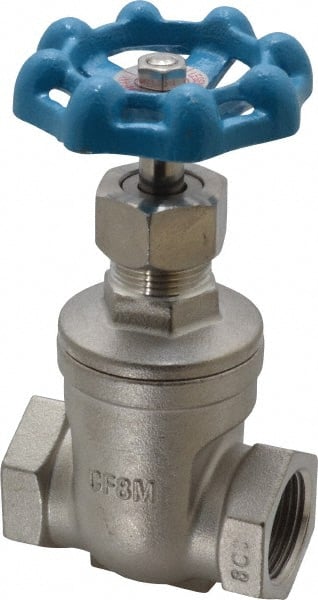 Legend Valve - 3/4" Pipe, Threaded Stainless Steel Solid Wedge Stem Gate Valve - 600 WOG, 125 WSP - Exact Tooling