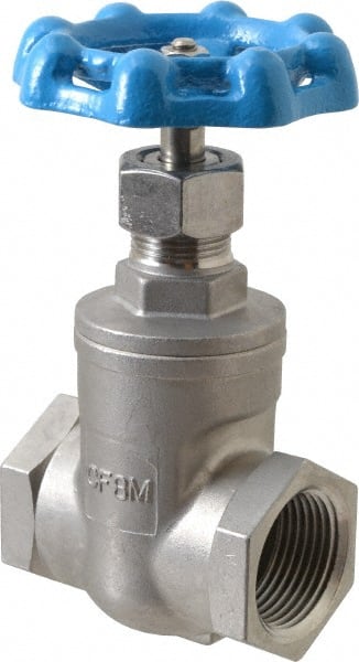 Legend Valve - 1" Pipe, Threaded Stainless Steel Solid Wedge Stem Gate Valve - 600 WOG, 125 WSP - Exact Tooling