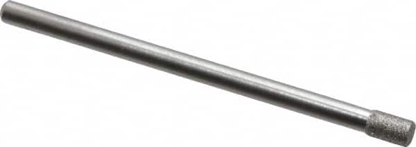Made in USA - 0.14" Head Diam x 0.197" Head Thickness Diamond (Abrasive) Grinding Pin - 1/8" Shank Diam Fine Grade, 120 Grit - Exact Tooling