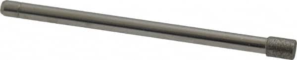 Made in USA - 0.157" Head Diam x 0.197" Head Thickness Diamond (Abrasive) Grinding Pin - 1/8" Shank Diam Fine Grade, 120 Grit - Exact Tooling