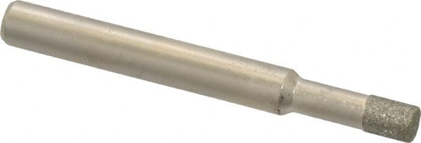 Made in USA - 0.197" Head Diam x 1/4" Head Thickness Diamond (Abrasive) Grinding Pin - 1/4" Shank Diam Fine Grade, 120 Grit - Exact Tooling