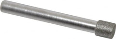 Made in USA - 0.315" Head Diam x 0.315" Head Thickness Diamond (Abrasive) Grinding Pin - 1/4" Shank Diam Fine Grade, 120 Grit - Exact Tooling