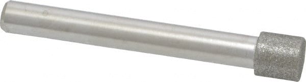 Made in USA - 0.335" Head Diam x 0.315" Head Thickness Diamond (Abrasive) Grinding Pin - 1/4" Shank Diam Fine Grade, 120 Grit - Exact Tooling