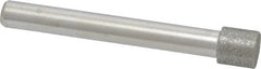 Made in USA - 0.335" Head Diam x 0.315" Head Thickness Diamond (Abrasive) Grinding Pin - 1/4" Shank Diam Fine Grade, 120 Grit - Exact Tooling