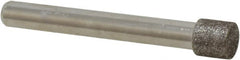Made in USA - 0.335" Head Diam x 0.315" Head Thickness CBN Grinding Pin - 1/4" Shank Diam Fine Grade, 120 Grit - Exact Tooling