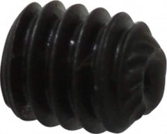 Value Collection - #8-32 UNC, 3/16" OAL, Knurled Cup Point Set Screw - Grade 8 Alloy Steel, 5/64" Key - Exact Tooling