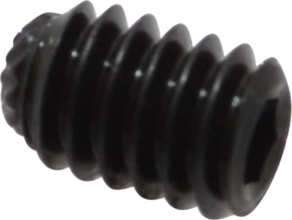 Value Collection - #8-32 UNC, 1/4" OAL, Knurled Cup Point Set Screw - Grade 8 Alloy Steel, 5/64" Key - Exact Tooling