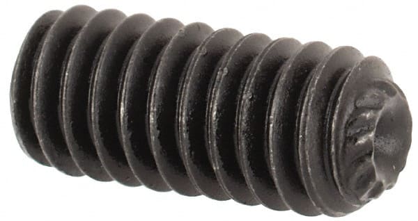 Value Collection - #8-32 UNC, 3/8" OAL, Knurled Cup Point Set Screw - Grade 8 Alloy Steel, 5/64" Key - Exact Tooling