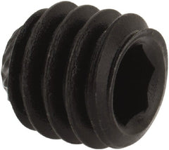 Value Collection - 5/16-18 UNC, 5/16" OAL, Knurled Cup Point Set Screw - Grade 8 Alloy Steel, 5/32" Key - Exact Tooling