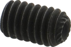 Value Collection - 5/16-18 UNC, 1/2" OAL, Knurled Cup Point Set Screw - Grade 8 Alloy Steel, 5/32" Key - Exact Tooling