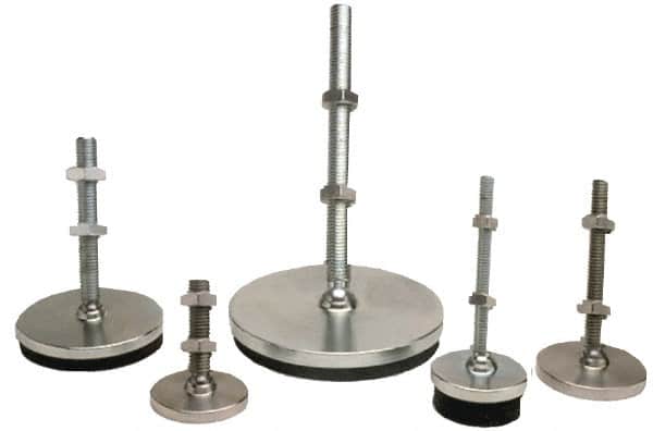 Gibraltar - 1/2-13 Bolt Thread, Studded Pivotal Stud Mount Leveling Pad & Mount - 3,500 Max Lb Capacity, 4" Base Diam - Exact Tooling