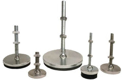 Gibraltar - 1/2-13 Bolt Thread, Studded Pivotal Stud Mount Leveling Pad & Mount - 3,500 Max Lb Capacity, 4" Base Diam - Exact Tooling