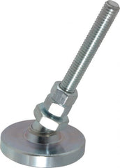 Gibraltar - 3/8-16 Bolt Thread, Studded Pivotal Stud Mount Leveling Pad & Mount - 2,000 Max Lb Capacity, 2" Base Diam - Exact Tooling