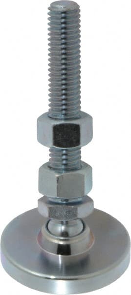 Gibraltar - 1/2-13 Bolt Thread, Studded Pivotal Stud Mount Leveling Pad & Mount - 3,500 Max Lb Capacity, 2" Base Diam - Exact Tooling