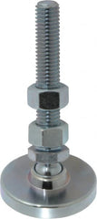 Gibraltar - 1/2-13 Bolt Thread, Studded Pivotal Stud Mount Leveling Pad & Mount - 3,500 Max Lb Capacity, 2" Base Diam - Exact Tooling