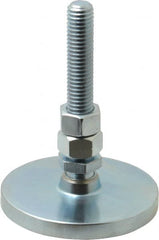 Gibraltar - 1/2-13 Bolt Thread, Studded Pivotal Stud Mount Leveling Pad & Mount - 3,500 Max Lb Capacity, 3" Base Diam - Exact Tooling