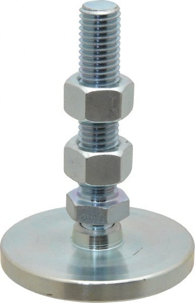 Gibraltar - 5/8-11 Bolt Thread, Studded Pivotal Stud Mount Leveling Pad & Mount - 5,000 Max Lb Capacity, 3" Base Diam - Exact Tooling