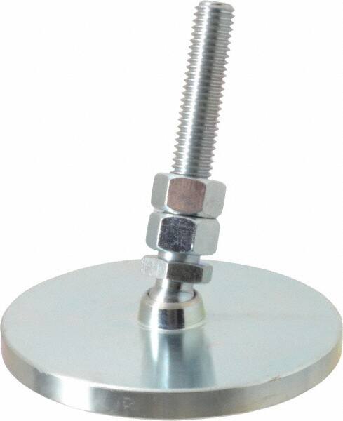 Gibraltar - 1/2-13 Bolt Thread, Studded Pivotal Stud Mount Leveling Pad & Mount - 3,500 Max Lb Capacity, 4" Base Diam - Exact Tooling