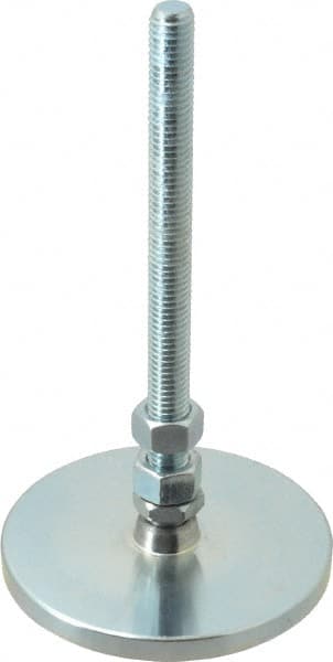 Gibraltar - 1/2-13 Bolt Thread, Studded Pivotal Stud Mount Leveling Pad & Mount - 3,500 Max Lb Capacity, 4" Base Diam - Exact Tooling