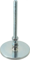 Gibraltar - 1/2-13 Bolt Thread, Studded Pivotal Stud Mount Leveling Pad & Mount - 3,500 Max Lb Capacity, 4" Base Diam - Exact Tooling