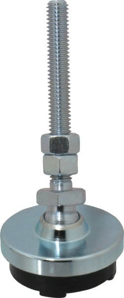 Gibraltar - 3/8-16 Bolt Thread, Studded Pivotal Stud Mount Leveling Pad & Mount - 1,500 Max Lb Capacity, 2" Base Diam - Exact Tooling