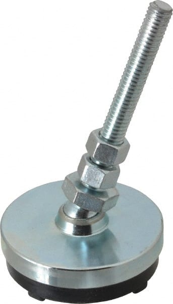 Gibraltar - 3/8-16 Bolt Thread, Studded Pivotal Stud Mount Leveling Pad & Mount - 1,500 Max Lb Capacity, 2-1/2" Base Diam - Exact Tooling