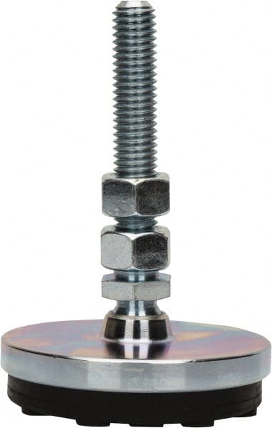 Gibraltar - 1/2-13 Bolt Thread, Studded Pivotal Stud Mount Leveling Pad & Mount - 3,000 Max Lb Capacity, 3" Base Diam - Exact Tooling