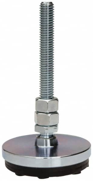Gibraltar - 1/2-13 Bolt Thread, Studded Pivotal Stud Mount Leveling Pad & Mount - 3,000 Max Lb Capacity, 3" Base Diam - Exact Tooling