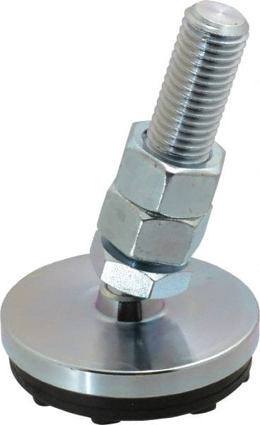 Gibraltar - 3/4-10 Bolt Thread, Studded Pivotal Stud Mount Leveling Pad & Mount - 5,500 Max Lb Capacity, 3" Base Diam - Exact Tooling