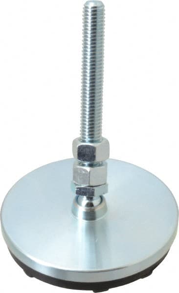 Gibraltar - 1/2-13 Bolt Thread, Studded Pivotal Stud Mount Leveling Pad & Mount - 3,000 Max Lb Capacity, 4" Base Diam - Exact Tooling