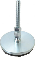 Gibraltar - 1/2-13 Bolt Thread, Studded Pivotal Stud Mount Leveling Pad & Mount - 3,000 Max Lb Capacity, 4" Base Diam - Exact Tooling
