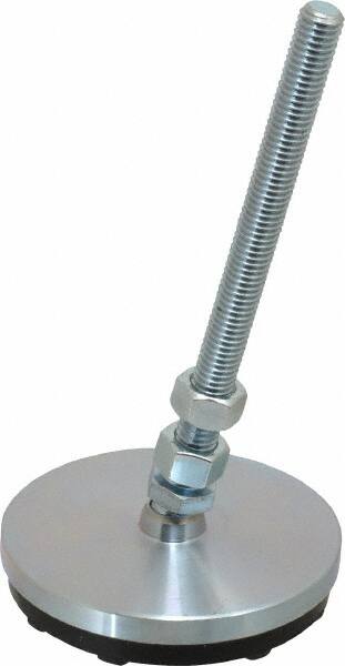 Gibraltar - 1/2-13 Bolt Thread, Studded Pivotal Stud Mount Leveling Pad & Mount - 3,000 Max Lb Capacity, 4" Base Diam - Exact Tooling